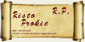 Risto Prokić vizit kartica